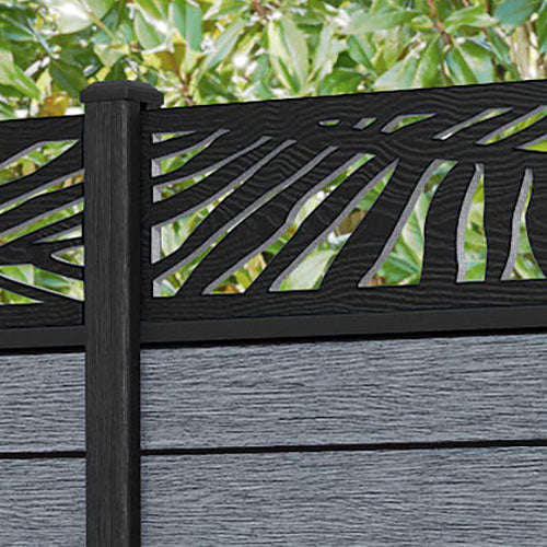 Fusion Palm Fence Panel - Anthracite - with our composite posts