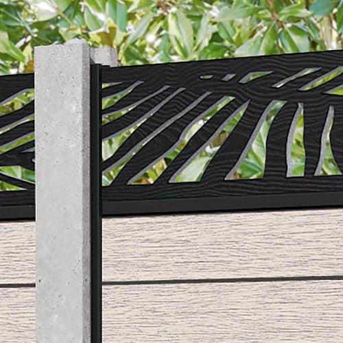 Fusion Palm Fence Panel - Mid Stone - for existing concrete posts