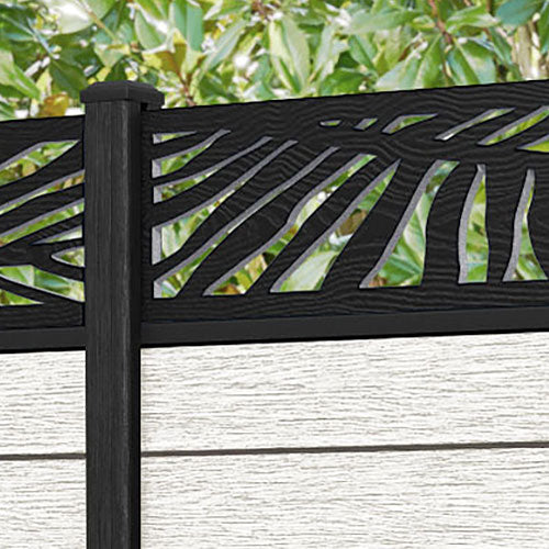 Fusion Palm Fence Panel - Light Stone - with our composite posts
