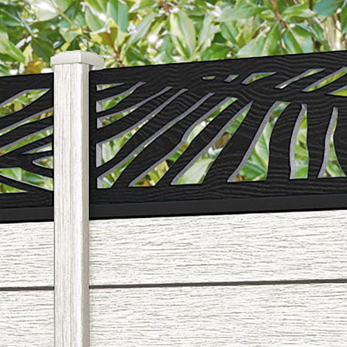 Fusion Palm Fence Panel - Light Stone - with our composite posts