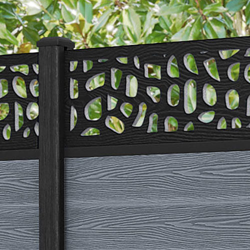 Classic Pebble Fence Panel - Anthracite - with our composite posts