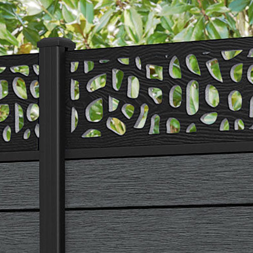 Fusion Pebble Fence Panel - Dark Grey - with our aluminium posts