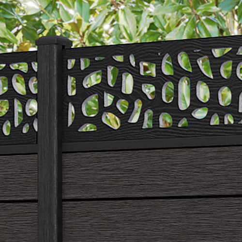 Fusion Pebble Fence Panel - Dark Oak - with our composite posts