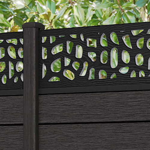 Fusion Pebble Fence Panel - Dark Oak - with our composite posts