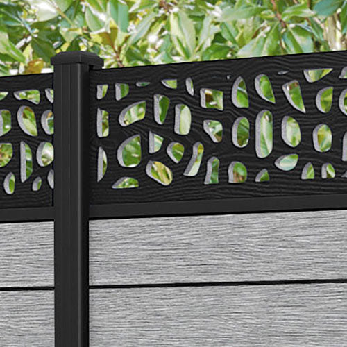 Fusion Pebble Fence Panel - Light Grey - with our aluminium posts