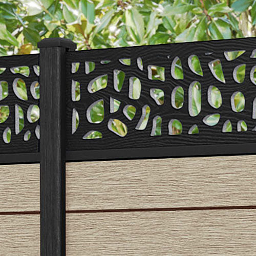 Fusion Pebble Fence Panel - Light Oak - with our composite posts