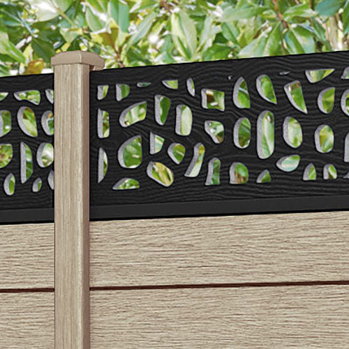 Fusion Pebble Fence Panel - Light Oak - with our composite posts