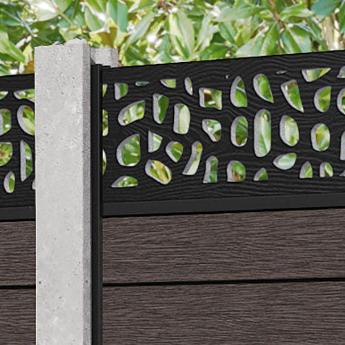 Fusion Pebble Fence Panel - Mid Brown - for existing concrete posts