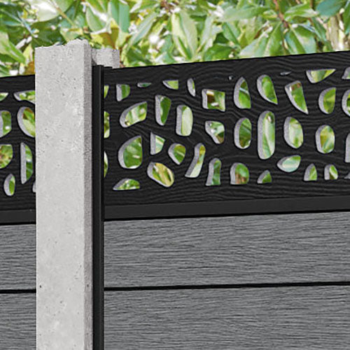 Fusion Pebble Fence Panel - Mid Grey - for existing concrete posts
