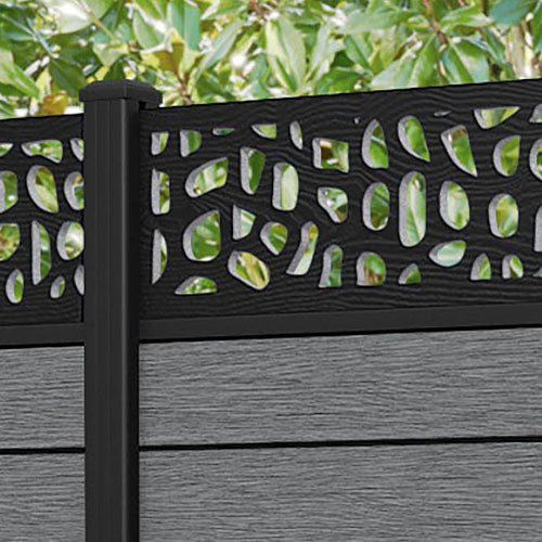 Fusion Pebble Fence Panel - Mid Grey - with our aluminium posts