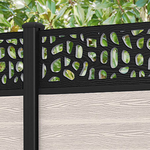 Classic Pebble Fence Panel - Mid Stone - with our aluminium posts