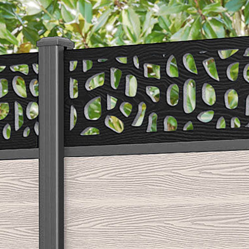 Classic Pebble Fence Panel - Mid Stone - with our aluminium posts
