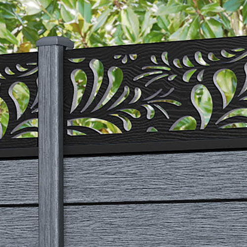 Fusion Petal Fence Panel - Anthracite - with our composite posts
