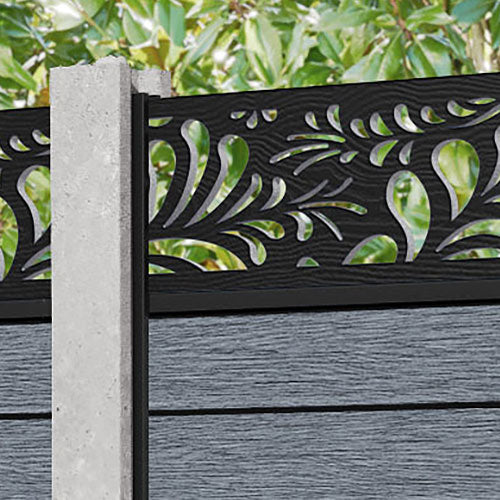 Fusion Petal Fence Panel - Anthracite - for existing concrete posts