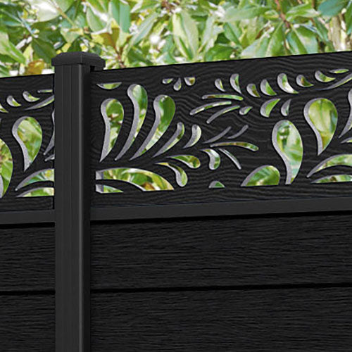 Fusion Petal Fence Panel - Black - with our aluminium posts