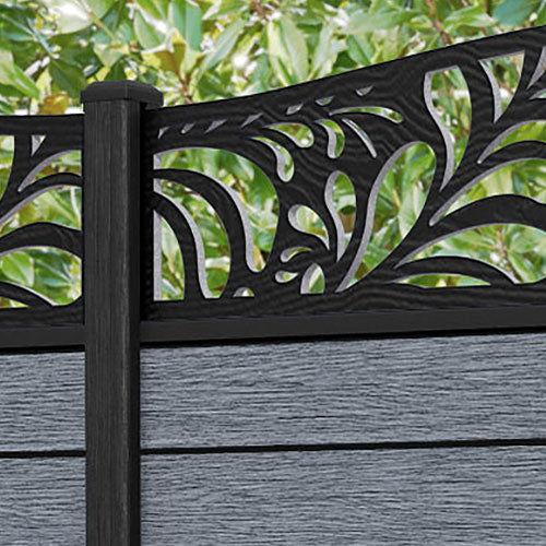 Fusion Petal Curved Top Fence Panel - Anthracite - with our composite posts