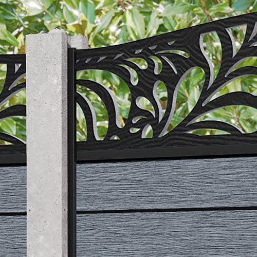 Fusion Petal Curved Top Fence Panel - Anthracite - for existing concrete posts