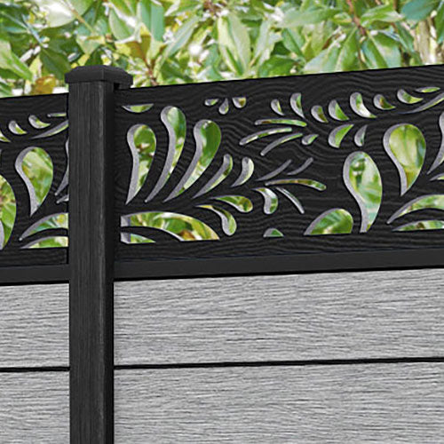 Fusion Petal Fence Panel - Light Grey - with our composite posts