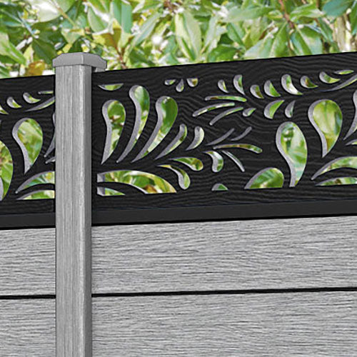 Fusion Petal Fence Panel - Light Grey - with our composite posts