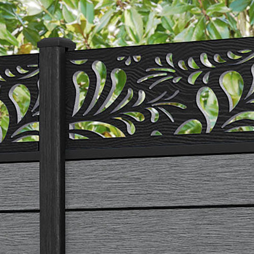 Fusion Petal Fence Panel - Mid Grey - with our composite posts