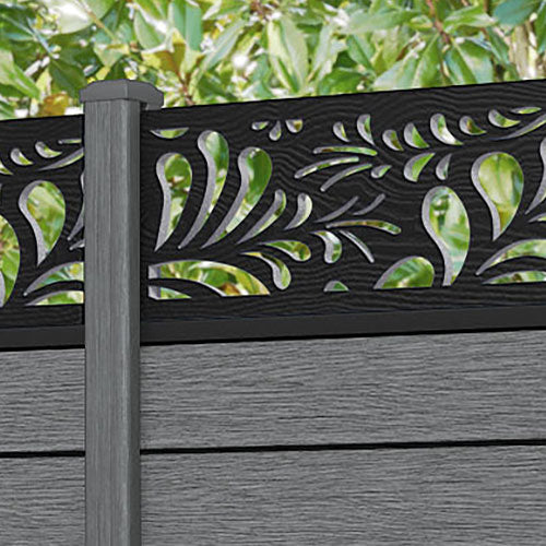 Fusion Petal Fence Panel - Mid Grey - with our composite posts