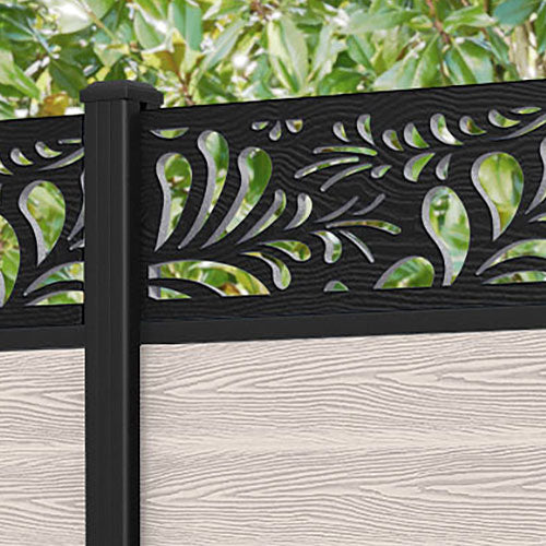 Classic Petal Fence Panel - Mid Stone - with our aluminium posts