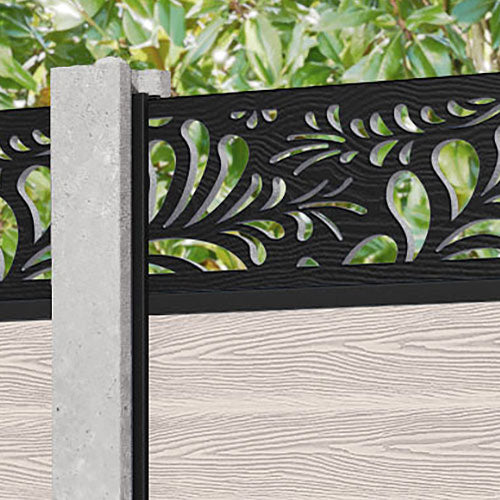 Classic Petal Fence Panel - Mid Stone - for existing concrete posts