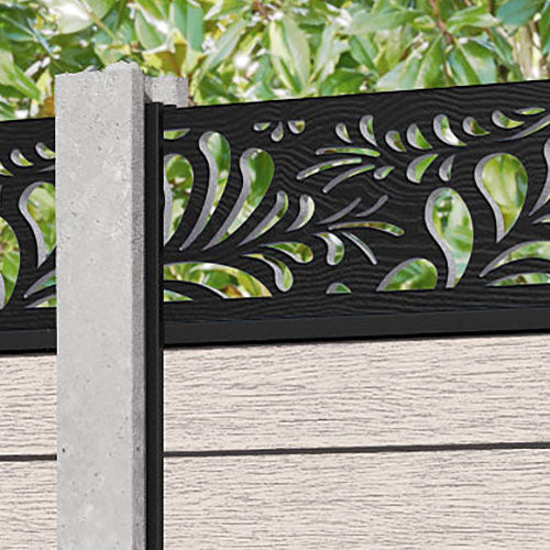 Fusion Petal Fence Panel - Mid Stone - for existing concrete posts