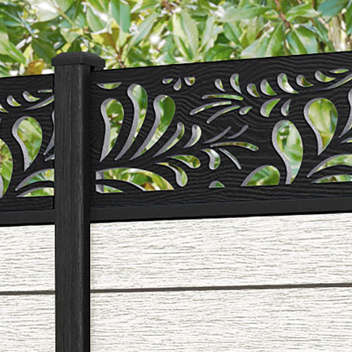 Fusion Petal Fence Panel - Light Stone - with our composite posts