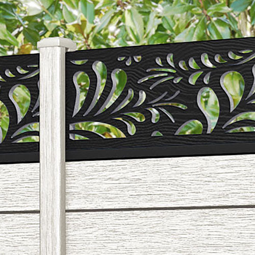 Fusion Petal Fence Panel - Light Stone - with our composite posts