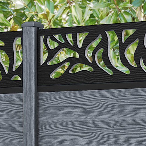 Classic Plume Fence Panel - Anthracite - with our composite posts