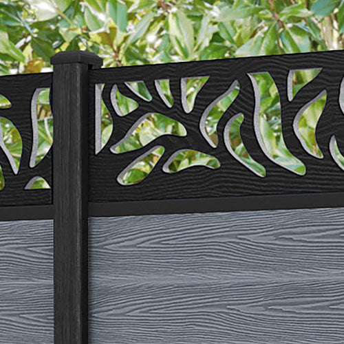 Classic Plume Fence Panel - Anthracite - with our composite posts