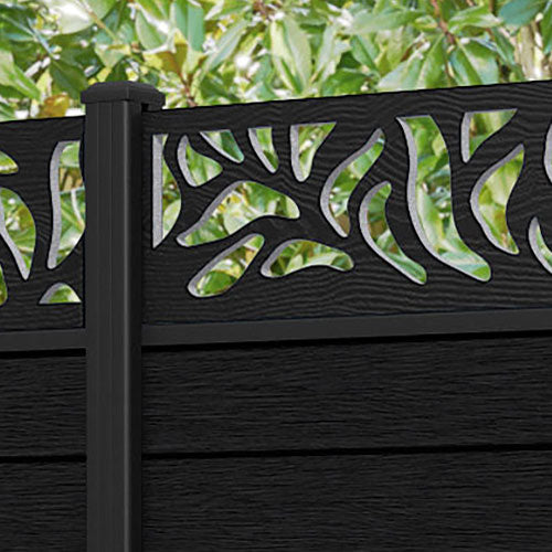 Fusion Plume Fence Panel - Black - with our aluminium posts