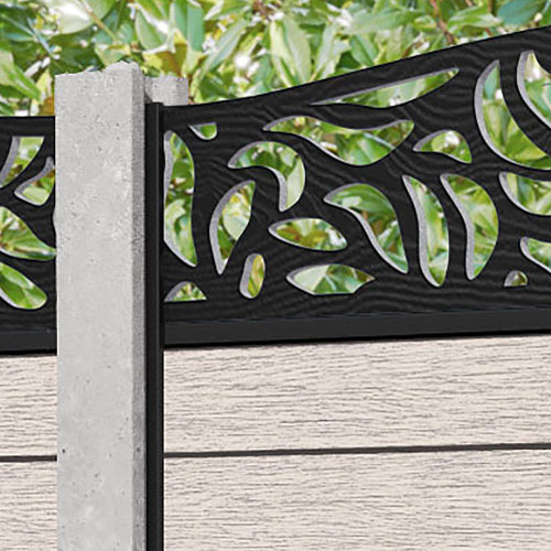Fusion Plume Curved Top Fence Panel - Mid Stone - for existing concrete posts