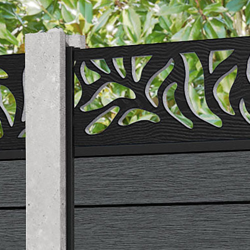 Fusion Plume Fence Panel - Dark Grey - for existing concrete posts