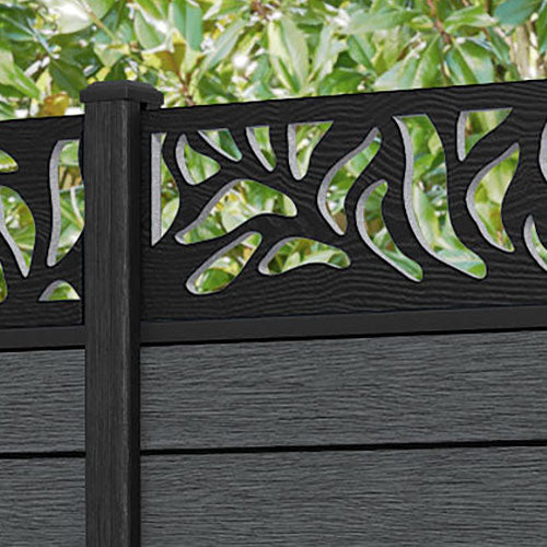 Fusion Plume Fence Panel - Dark Grey - with our composite posts