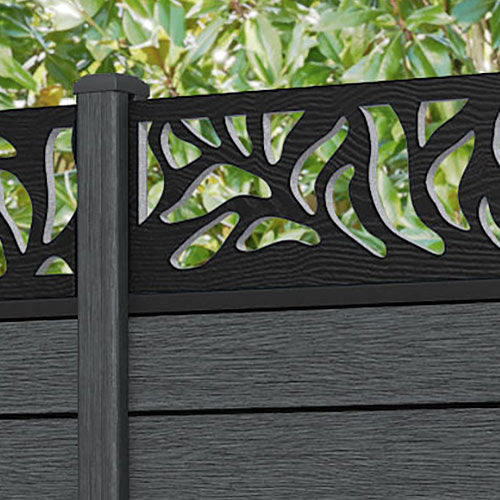 Fusion Plume Fence Panel - Dark Grey - with our composite posts