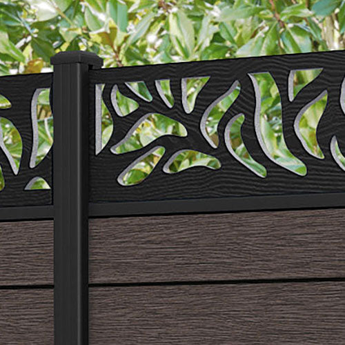 Fusion Plume Fence Panel - Mid Brown - with our aluminium posts