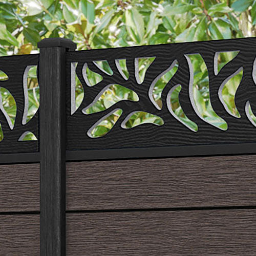 Fusion Plume Curved Top Fence Panel - Mid Brown - with our composite posts
