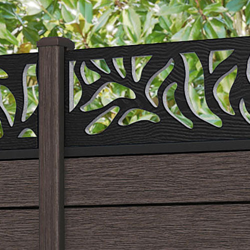 Fusion Plume Curved Top Fence Panel - Mid Brown - with our composite posts