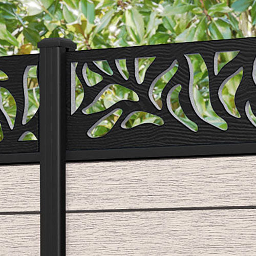 Fusion Plume Fence Panel - Mid Stone - with our aluminium posts
