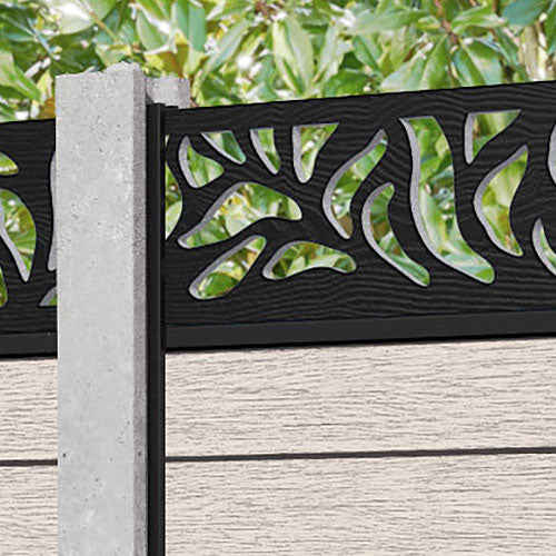 Fusion Plume Fence Panel - Mid Stone - for existing concrete posts