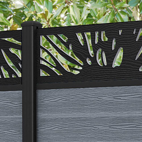 Classic Poppy Fence Panel - Anthracite - with our aluminium posts