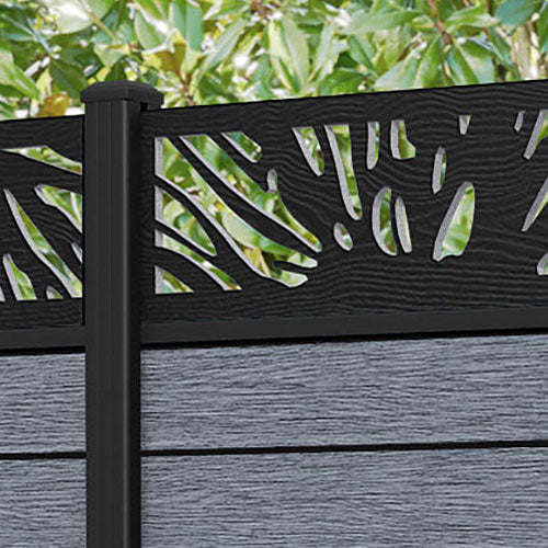 Fusion Poppy Fence Panel - Anthracite - with our aluminium posts