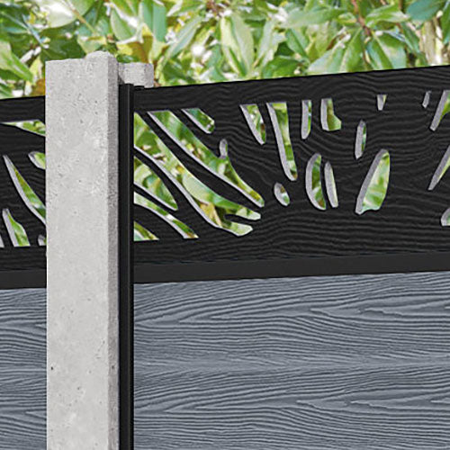 Classic Poppy Fence Panel - Anthracite - for existing concrete posts