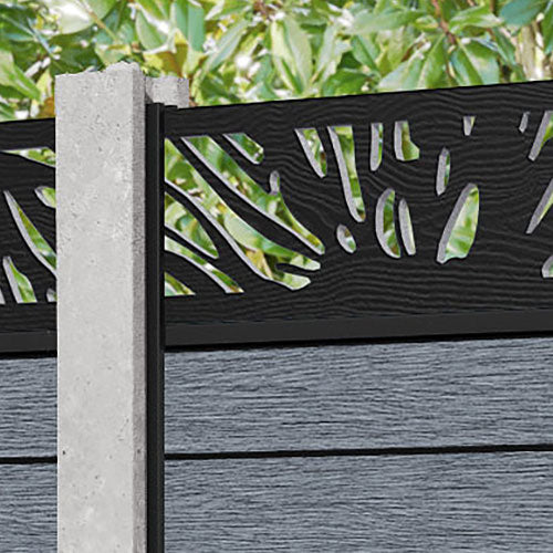 Fusion Poppy Fence Panel - Anthracite - for existing concrete posts