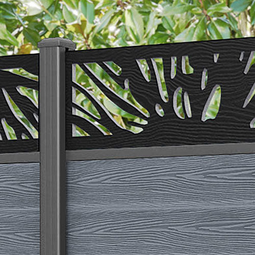 Classic Poppy Fence Panel - Anthracite - with our aluminium posts