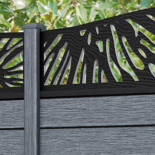 Fusion Poppy Curved Top Fence Panel - Anthracite - with our composite posts