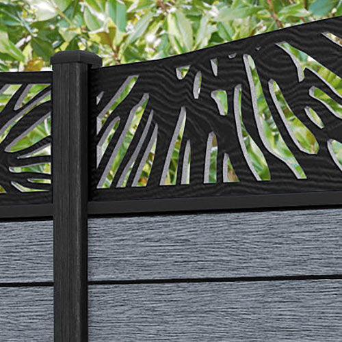 Fusion Poppy Curved Top Fence Panel - Anthracite - with our composite posts