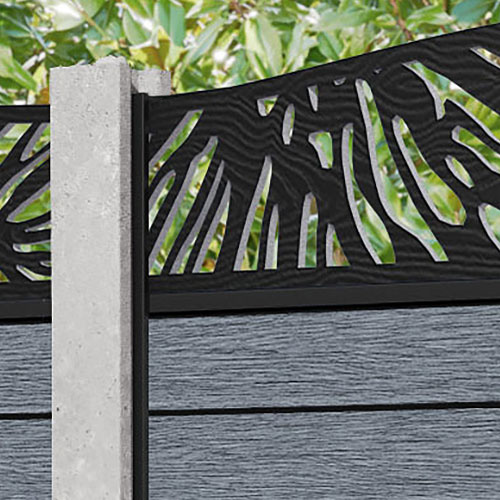 Fusion Poppy Curved Top Fence Panel - Anthracite - for existing concrete posts